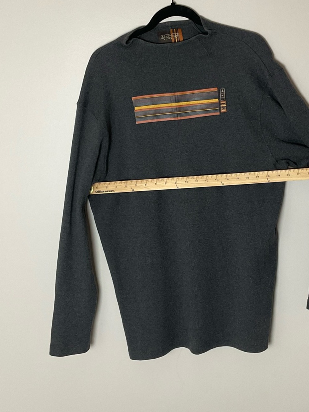 TWO3 Jordan Y2K Crewneck Cotton Sweater Orange & Yellow Stripe Vintage SZ M - Picture 2 of 6